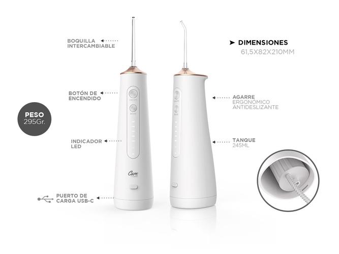 Irrigador Bucal Eléctrico XB8 Gadnic Con 6 Puntas Intercambiables Blanqueador - 5