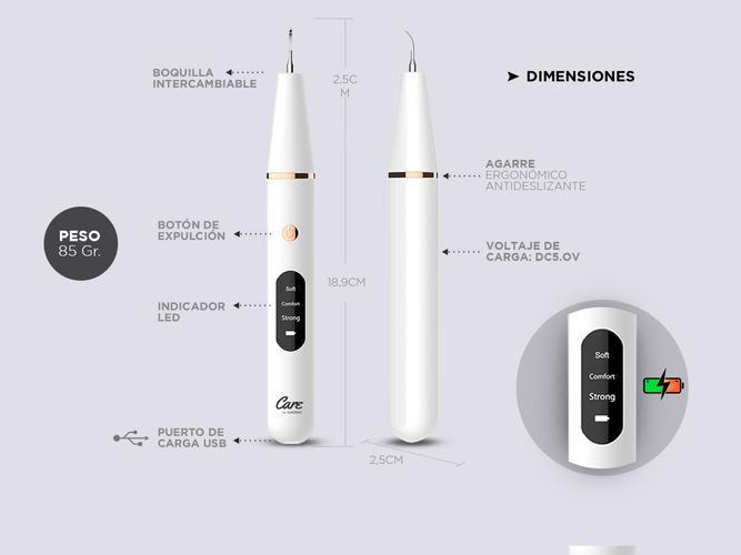 Raspador Eléctrico Sónico Gadnic IT4J2K1 Instrumental Odontológico de Eliminación Sarro - 5