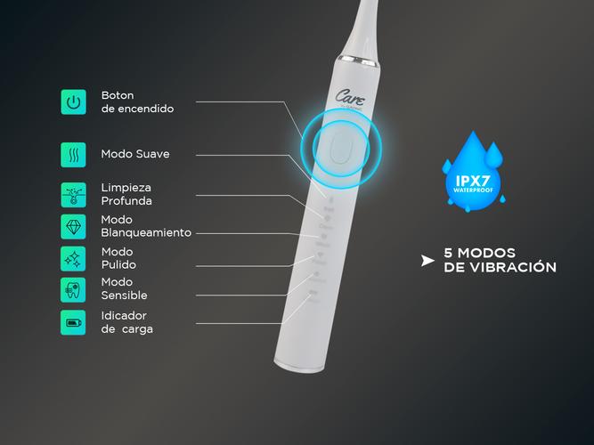 Cepillo Dental Eléctrico Gadnic Flush Recargable  2 Repuestos  - 2