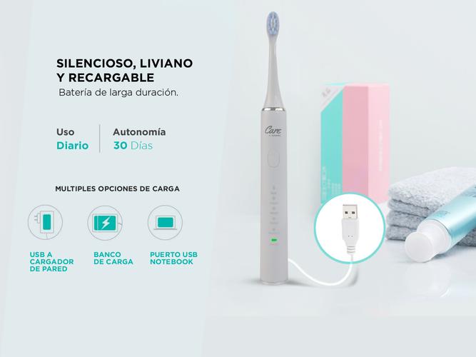 Cepillo Dental Eléctrico Gadnic Flush Recargable  2 Repuestos  - 3