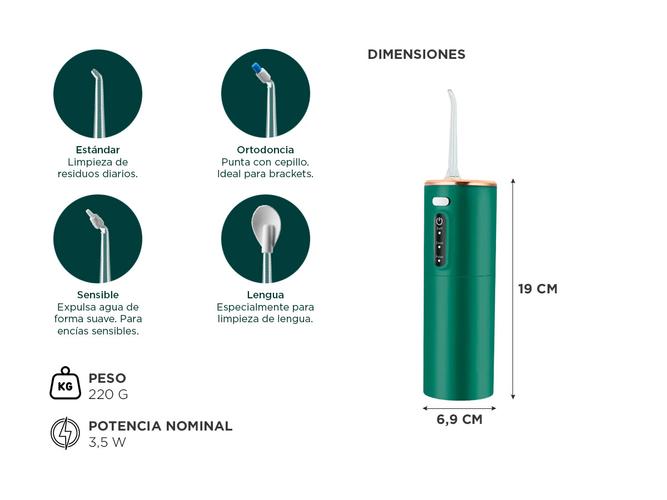 Irrigador Bucal Dentales Limpiador Dientes De Agua Portátil - 4