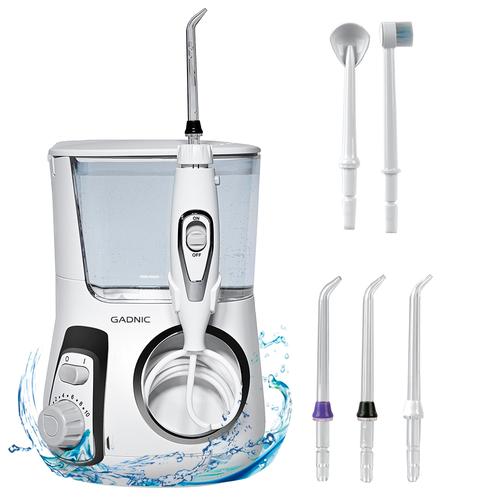Irrigador Bucal Gadnic AP100 120psi 800ml 10 Velocidades con Set de Boquillas Usado - 0