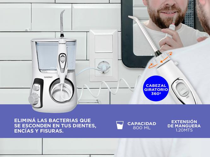 Irrigador Bucal Gadnic AP100 120psi 800ml 10 Velocidades con Set de Boquillas Usado - 2