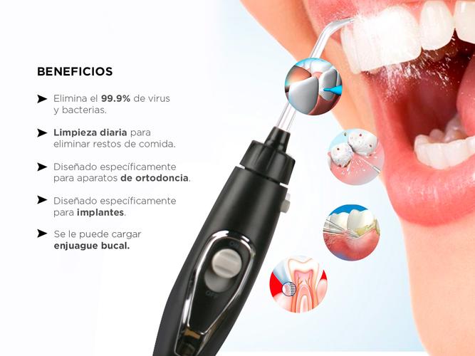 Irrigador Bucal Gadnic AP100 120psi 800ml 10 Velocidades con Set de Boquillas - 4