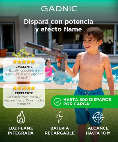 Pistola de Agua Automática Gadnic Luz Led Recargable 10 Metros - 1