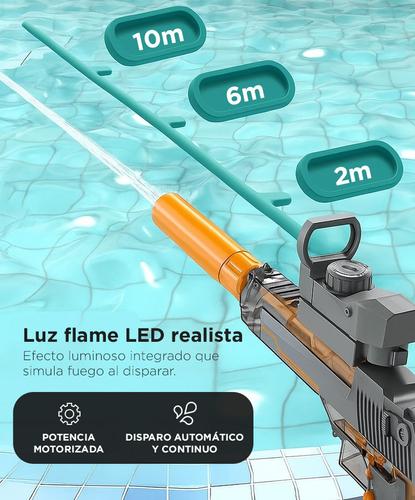 Pistola de Agua Automática Gadnic Luz Led Recargable 10 Metros - 2