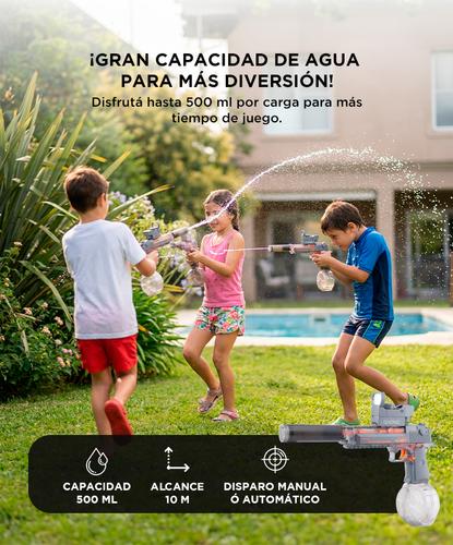 Pistola de Agua Automática Gadnic Luz Led Recargable 10 Metros - 3