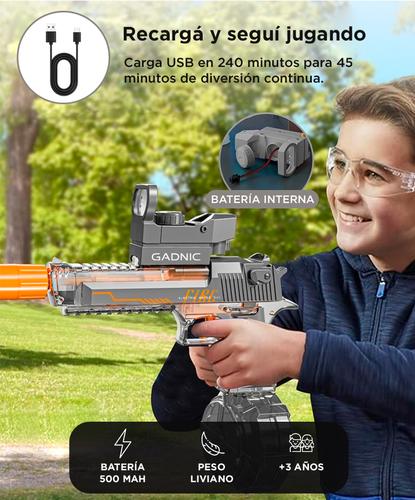 Pistola de Agua Automática Gadnic Luz Led Recargable 10 Metros - 4