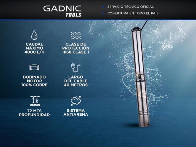 Bomba Sumergible Gadnic Pozo Napa 72 mts  - 1