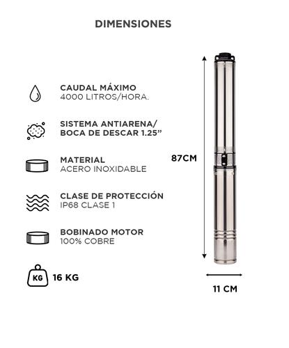 Bomba Sumergible Gadnic Pozo Napa 72 mts  - 5