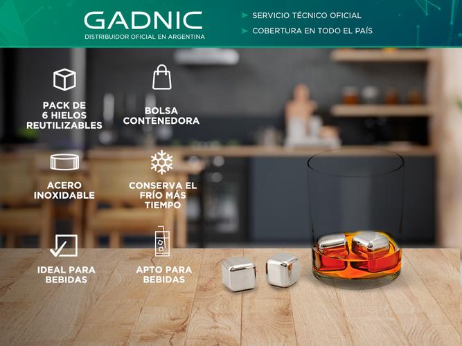 Set X6 Hielos De Acero Inoxidable Gadnic HWHIS1 Cubos De Hielo Reutilizables - 1