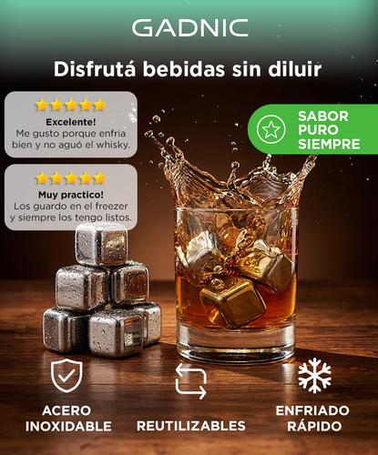 Set X6 Hielos De Acero Inoxidable Gadnic HWHIS1 Cubos De Hielo Reutilizables - 1