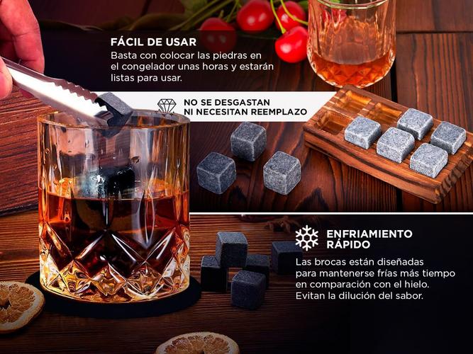 Juego de vasos de whisky Gadnic 8 rocas de granito - 2