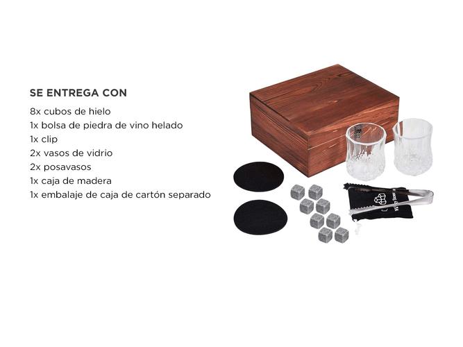 Juego de vasos de whisky Gadnic 8 rocas de granito - 5