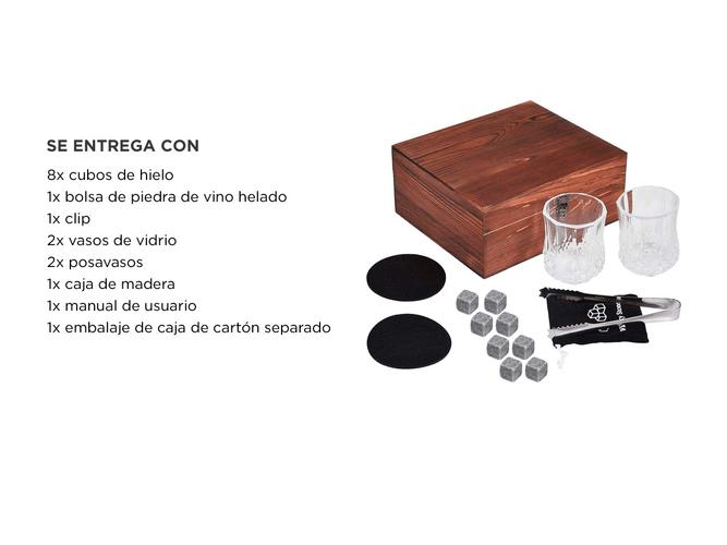 Juego de vasos de whisky Gadnic 8 rocas de granito - 5