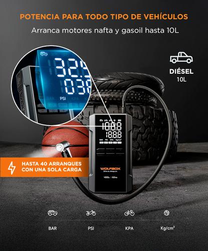 Arrancador Compresor WolfBox 4000A 160PSI 24000mAh Inflador  Display LED - 2