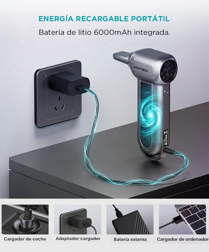 Soplador De Aire WolfBox MF100 150000RPM Recargable Inalambrico 3 Velocidades Boquillas Intercambiables - 4