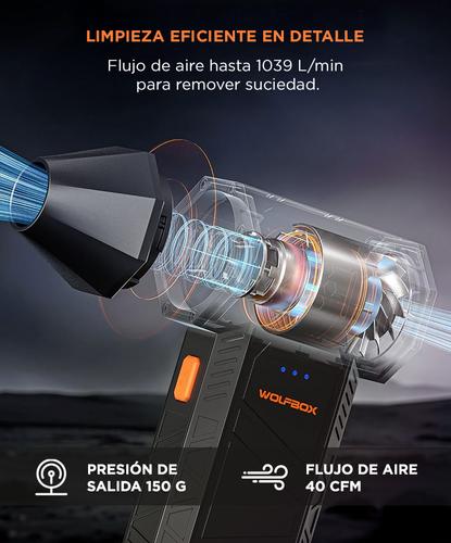 Soplador De Aire WolfBox MF50 110000RPM Recargable 3 Velocidades Portátil Boquillas Intercambiables - 2
