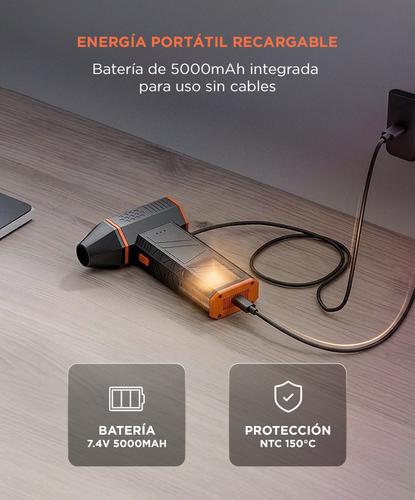 Soplador De Aire WolfBox MF50 110000RPM Recargable 3 Velocidades Portátil Boquillas Intercambiables - 4