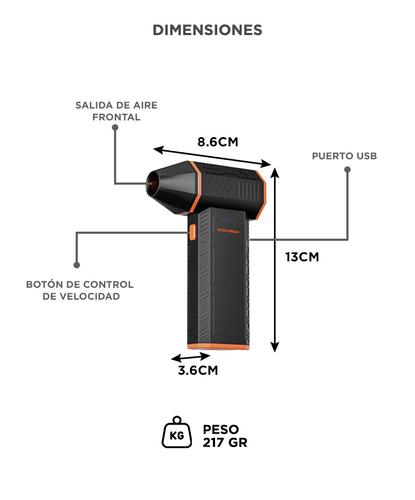 Soplador De Aire WolfBox MF50 110000RPM Recargable 3 Velocidades Portátil Boquillas Intercambiables - 5
