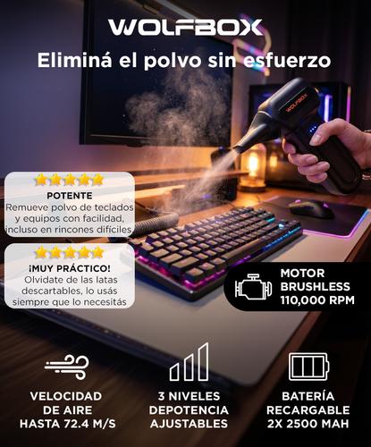 Soplador Eléctrico Wolfbox MF60 Aire Comprimido Inalámbrico Recargable Portátil  - 1