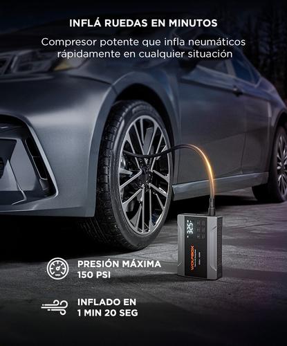 Compresor Arrancador De Batería Wolfbox MegaVolt 10Air 2000 A 150 PSI Luz De Emergencia LED - 2