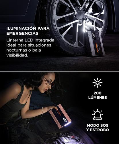 Compresor Arrancador De Batería Wolfbox MegaVolt 10Air 2000 A 150 PSI Luz De Emergencia LED - 3