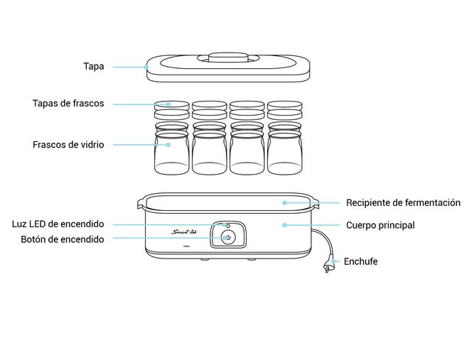 Yogurtera Smart Tek Ym800 Digital 8 Recip Vidrio 14 Litros - 3