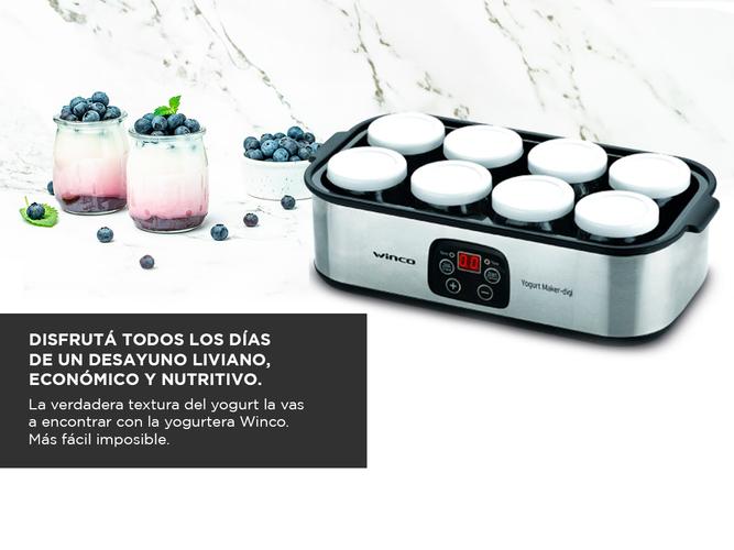 Yogurtera Electrica Winco 8 Porciones Led Timer Digital - 2