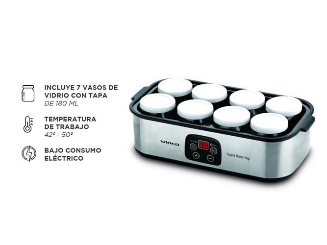 Yogurtera Electrica Winco 8 Porciones Led Timer Digital - 4