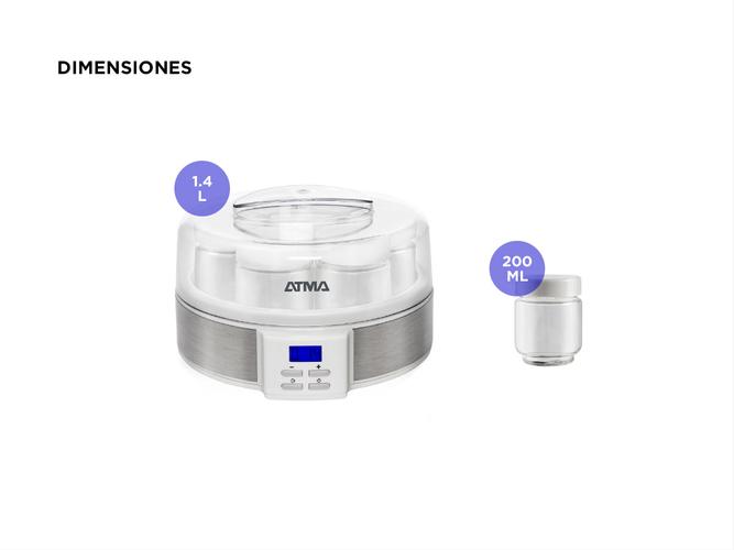 Yogurtera Atma YM3010 Digital + 7 frascos - 4