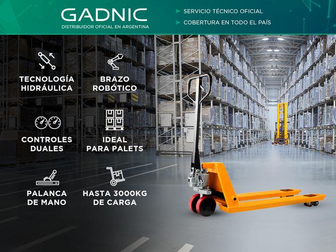 Zorra Hidraulica De Carga Gadnic ZOR01 3000kg Para Palets  - 1