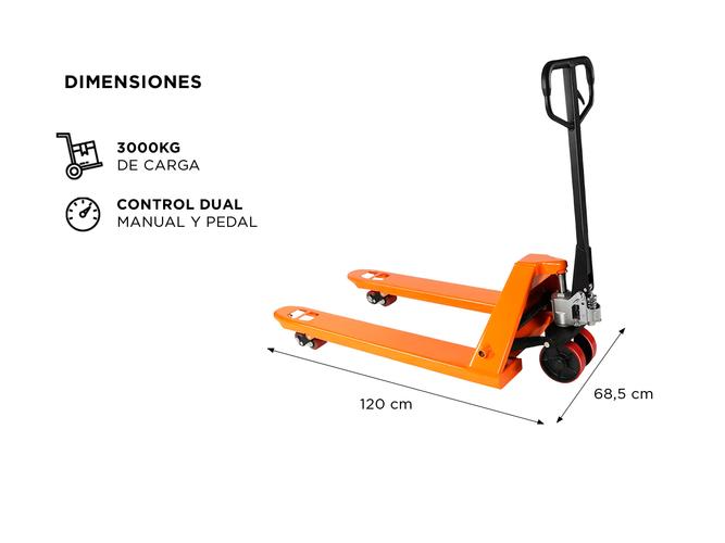 Zorra Hidraulica De Carga Gadnic ZOR01 3000kg Para Palets  - 4