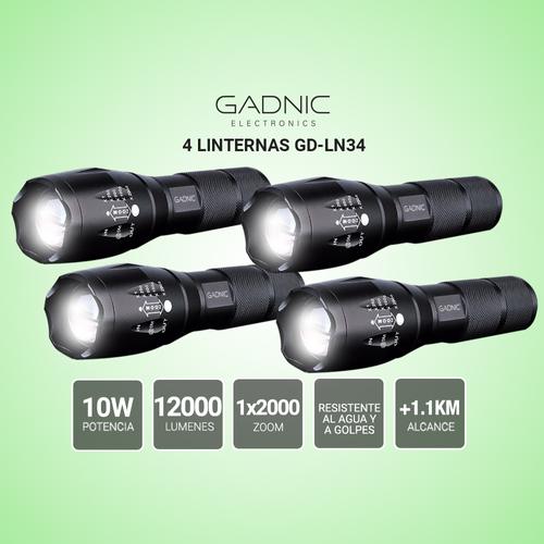 KIT 4 Linternas Gadnic 12000 Lumens GD-LN34 - 1