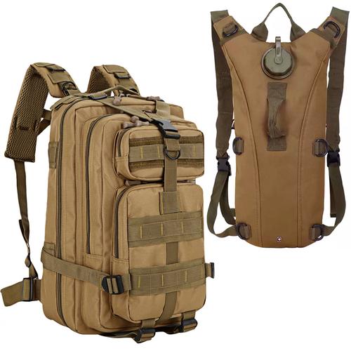 Kit Mochila Táctica Militar 45L + Mochila Camel Back 2.5L - 0