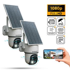 Kit x2 Cámara de Seguridad Solar Gadnic Lente Dual IP65 FullHD
