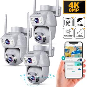 Kit 3 Cámaras De Seguridad Gadnic Doble Lente 4k