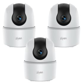 Kit De Tres Cámaras De Seguridad Interior Ziyen Wifi Vision Nocturna 2mp