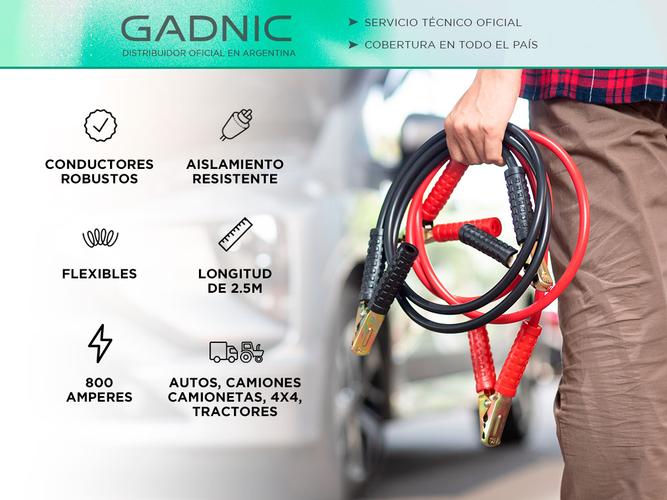 Cable De Emergencia Para Batería 120A - 2.5 Metros, Ideal Para Arrancar Coches Y Asistencia En Carretera