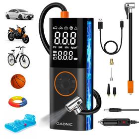 Inflador Compresor Inalámbrico Gadnic Con Linterna 150 PSI Caudal De Aire 19L/Min Batería 6000 mAh