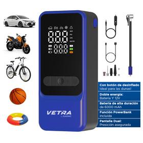 Inflador Portátil Vetra By Gadnic 150 PSI Digital Bateria Recargable Función Desinflado Linterna LED