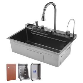 Bacha De Cocina Inteligente Rieti by Gadnic Panel Digital 46 x 75 x 23 cm Acero Inoxidable ABS Brazo Flexible Rociador