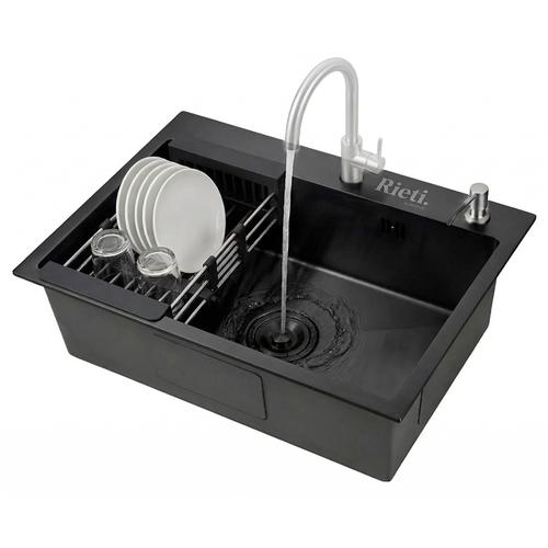 Bacha De Cocina Rieti By Gadnic Acero Inoxidable Kit Completo  - 0