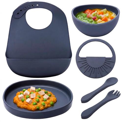Set de Alimentación de Bebé Gadnic Cubiertos Platos de Silicona  - 0