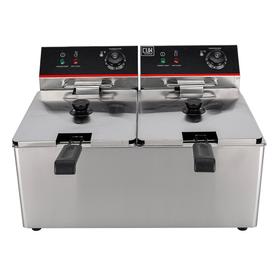 Freidora Industrial Aceite Eléctrica Doble Capacidad 16lts Acero Inoxidable 