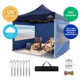 Gazebo Plegable Gadnic 3x3 Aluminio Estructura Hexagonal Impermeable Con Paredes Ventanas PVC Bolso Transporte Eventos Exterior