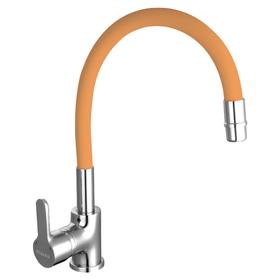Griferia Piazza Cocina Monocomando Gourmet Emblem Naranja Flexible 