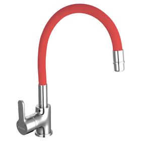 Griferia Piazza Cocina Monocomando Gourmet Emblem Rojo Flexible 