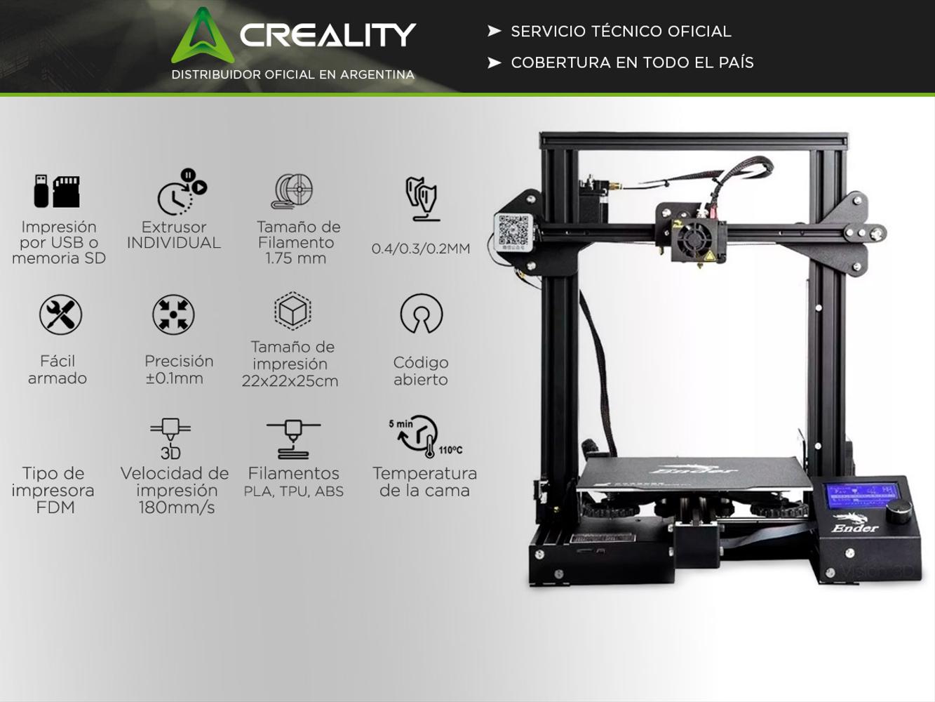 Impresora 3d Ender 3 Pro Original Negro Fdm Bidcom