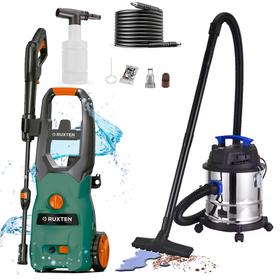 Kit De Hidrolavadora 110 Bar Y Aspiradora Portátil 20L 1200W Gadnic 